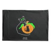 ブラックキャットカボチャ標準ピローケース 枕カバー (裏面)