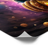 ブラックキャットカボチャ銀河系 ポスター (角)