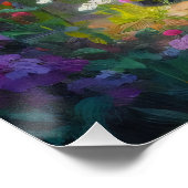 ブラックキャットカラフルワイルドフラワーデコップ ポスター (コーナー)