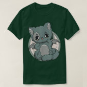 ブラックキャットキットンカワイイチビ(小さくかわいく書いた感じ)アニメ猫パステルゴシック Tシャツ (デザイン正面)