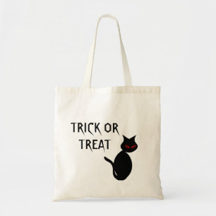 ブラックキャットキャンバストリックまたはトリートバッグ トートバッグ