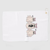 ブラックキャットクラシック幽霊Tシャツ付きコケット ゴルフタオル (横)