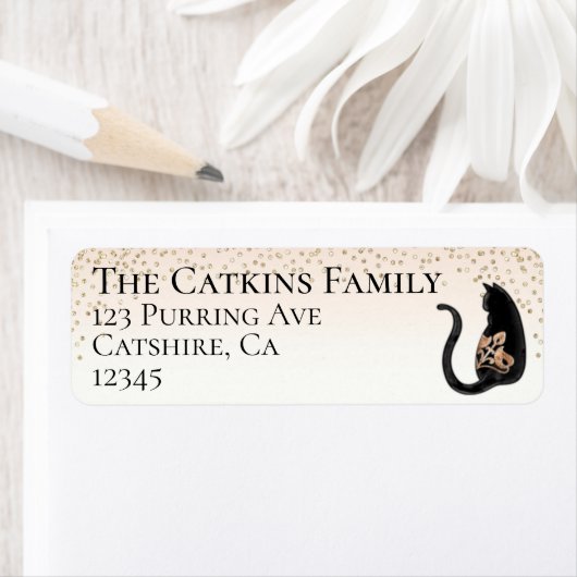 ブラックキャットクラッシー差出人住所ラベル ラベル (インサイチュ)