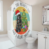 ブラックキャットクリスマスいけなリストに載って シャワーカーテン (インサイチュ)