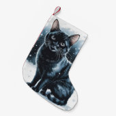ブラックキャットクリスマスクリスマスストッキング スモールクリスマスストッキング (正面 (吊り時))
