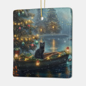 ブラックキャットクリスマスフェスティバル航海 セラミックオーナメント (左)