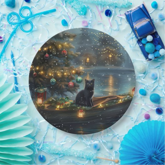ブラックキャットクリスマスフェスティバル航海 ペーパープレート (パーティー)