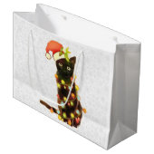 ブラックキャットクリスマスライト抱き枕 ラージペーパーバッグ (正面アングル)