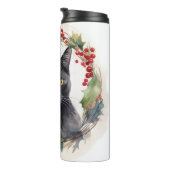 ブラックキャットクリスマスリースフェスティバル子猫 タンブラー (回転右)