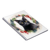 ブラックキャットクリスマスリースフェスティバル子猫 ノートブック (右側)