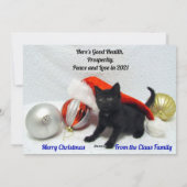 ブラックキャットクリスマス – ユーモア – フラットクリスマスカード シーズンカード (裏面)