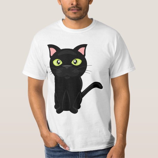 「ブラックキャットクリップアートFreeuse Catsベクタークリ実在ップ Tシャツ (正面)