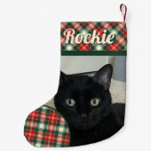 ブラックキャットクリパーソナライズされたスマスストッキング スモールクリスマスストッキング (裏面)