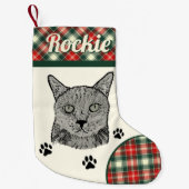 ブラックキャットクリパーソナライズされたスマスストッキング スモールクリスマスストッキング (正面)