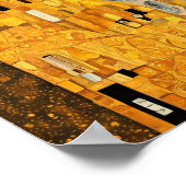 ブラックキャットグスタフクリムト付きピンクバブルガムレディ ポスター (角)