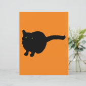 ブラックキャットグリーンアイズオンオレンジスクラップブック紙 (スタンド正面)