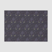 ブラックキャットグリーンアイズパターンティッシュペーパー 薄葉紙 (正面)