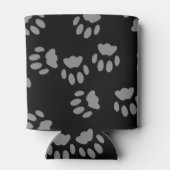 ブラックキャットグレーポープリントパーソナライズされたクーラーボックス 缶クーラー (裏面)