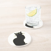 ブラックキャットコースターおもしろいキャットアートデコール猫好きギフト コースター (側面)
