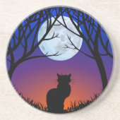 ブラックキャットコースターブラックキャットアートデコール猫好きギ コースター (正面)
