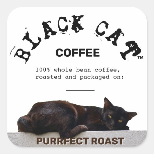 ブラックキャットコーヒー スクエアシール (正面)