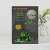 ブラックキャットコールドロンハローウィンパーティ招待状 招待状 (スタンド正面)