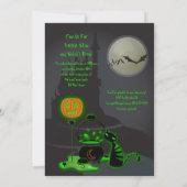 ブラックキャットコールドロンハローウィンパーティ招待状 招待状 (裏面)