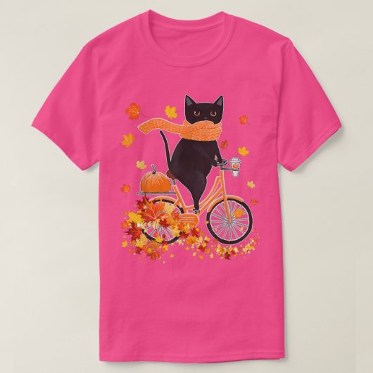 ブラックキャットゴーサイクリング秋秋感謝祭ビシー Tシャツ (デザイン正面)