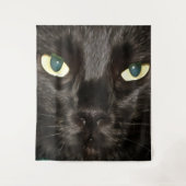 ブラックキャットゴージャス芸術的ペットポートレート タペストリー (正面)