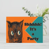 ブラックキャットサプライズパーティー招待状 招待状 (スタンド正面)