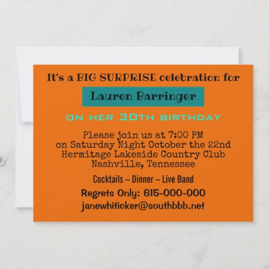 ブラックキャットサプライズパーティー招待状 招待状 (裏面)