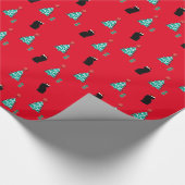 ブラックキャットサンタクリスマスラッピング紙 ラッピングペーパー (角)