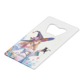 ブラックキャットサンダーを持つかわいい魔女サンダー_コーブ クレジットカード栓抜き (正面アングル)