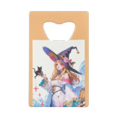 ブラックキャットサンダーを持つかわいい魔女サンダー_コーブ クレジットカード栓抜き (裏面)