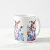 ブラックキャットサンダーを持つかわいい魔女サンダー_コーブ コーヒーマグカップ (正面右)
