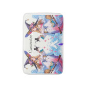 ブラックキャットサンダーを持つかわいい魔女サンダー_コーブ バスマット (正面縦)