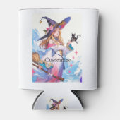 ブラックキャットサンダーを持つかわいい魔女サンダー_コーブ 缶クーラー (正面)