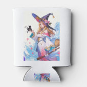 ブラックキャットサンダーを持つかわいい魔女サンダー_コーブ 缶クーラー (裏面)