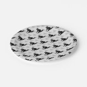 ブラックキャットシャドウシルエットパターンデザイン ペーパープレート (アングル)