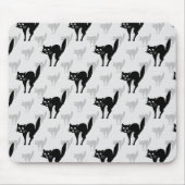 ブラックキャットシャドウシルエットパターンデザイン マウスパッド (正面)