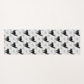 ブラックキャットシャドウシルエットパターンデザイン ヨガマット (裏面(横))