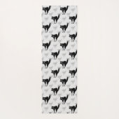 ブラックキャットシャドウシルエットパターンデザイン ヨガマット (裏面)