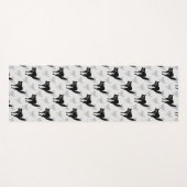 ブラックキャットシャドウシルエットパターンデザイン ヨガマット (正面(横))