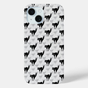 ブラックキャットシャドウシルエットパターンデザイン iPhone 15ケース