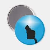 ブラックキャットシルエットとスター – マグネット (正面/裏面)