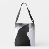 ブラックキャットシルエットクロス体バッグ媒体 クロスボディバッグ (裏面)