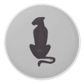 ブラックキャットシルエットグレーセラミックノブ セラミックノブ (正面)