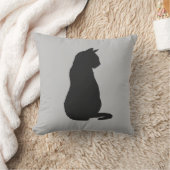 ブラックキャットシルエットハロウィーン秋装飾用クッション クッション (ブランケット)