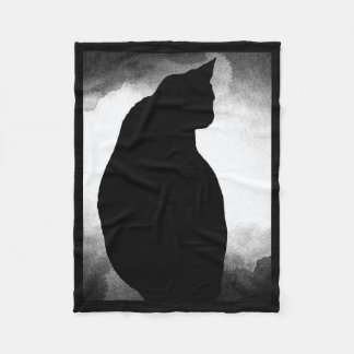 ブラックキャットシルエットフリースブランケット フリースブランケット