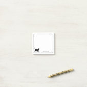 ブラックキャットシルエット（名前入り） ポストイット (デスク上)